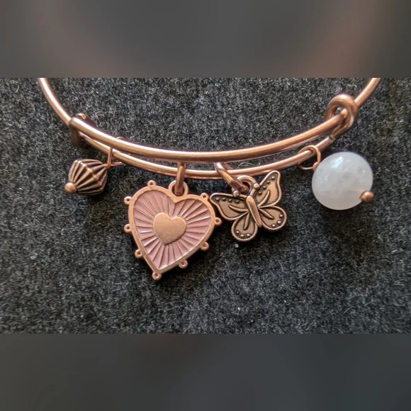Rose Gold Multi Charm Expandable Bangle - Picture 2 of 2
